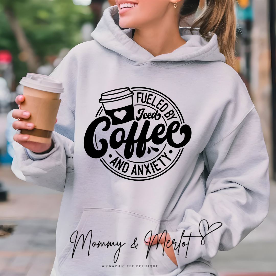 Fueled by Iced Coffee & Anxiety • Cotton Heritage Hoodie