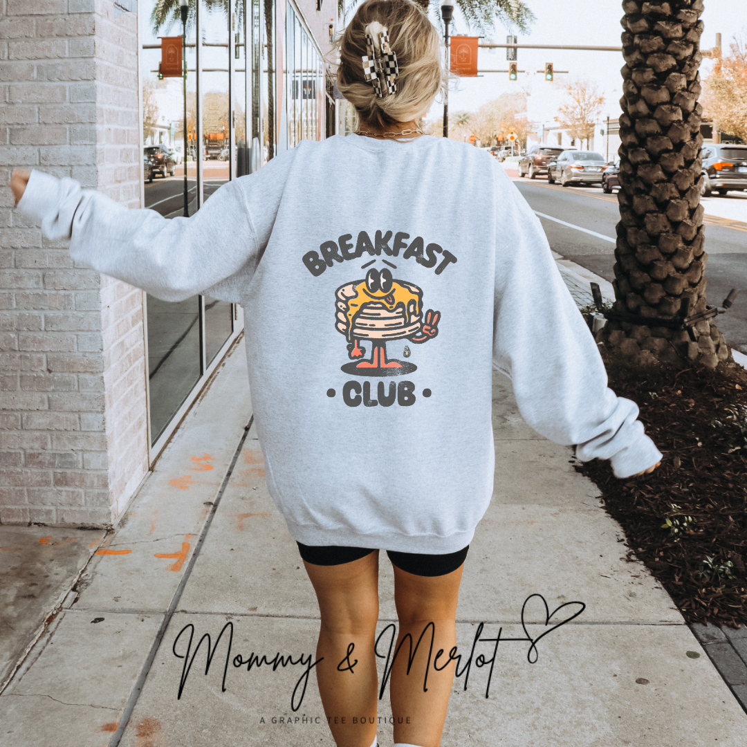 Breakfast Club Pancake Stack • Cotton Heritage Sweatshirt • Back Design